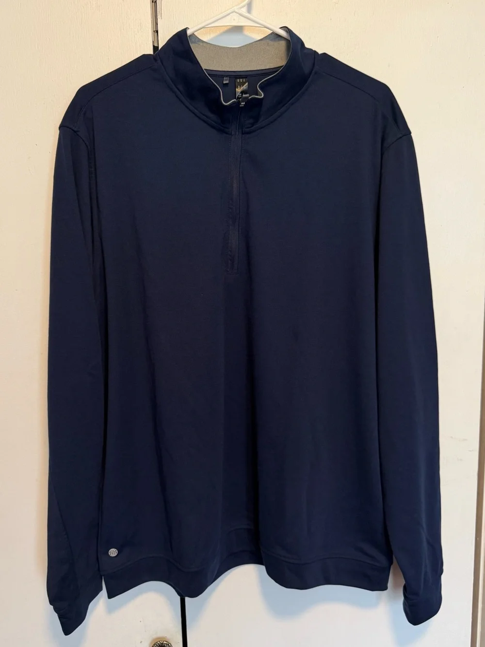 adidas Navy Long-Sleeve Quarter-Zip Pullover